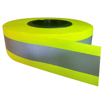 Светоотражающая пришивная лента для спецодежды (ЛИМОННАЯ, 50 мм х 50 м)